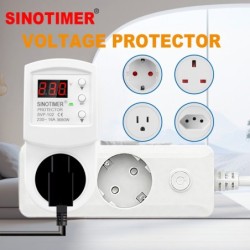 Priza inteligenta protectie tensiune SINOTIMER SVP-102, 230V, 16A, 3680W, display LED, reglaj automat supratensiune, subtensiune